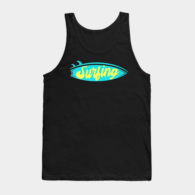 Surfing Surfboard Surfer Tank Top by Foxxy Merch